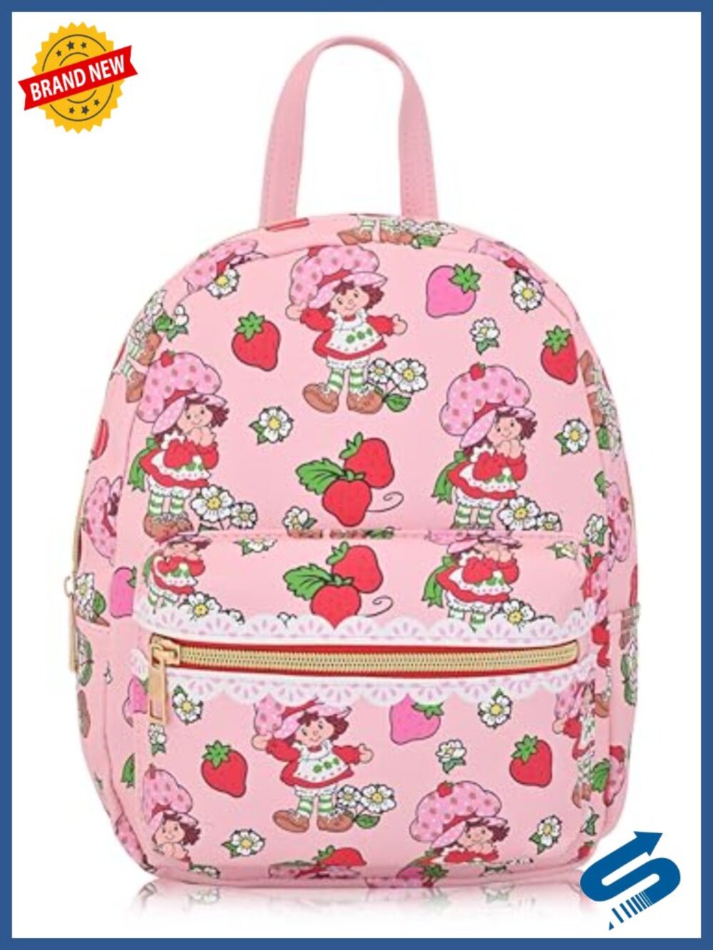 Strawberry Shortcake Mini Backpack PU Leather Licensed Daypack Adjustable Straps